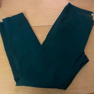 MARKET & SPRUCE Rosabel Skinny Cuffed Dark Green Pant